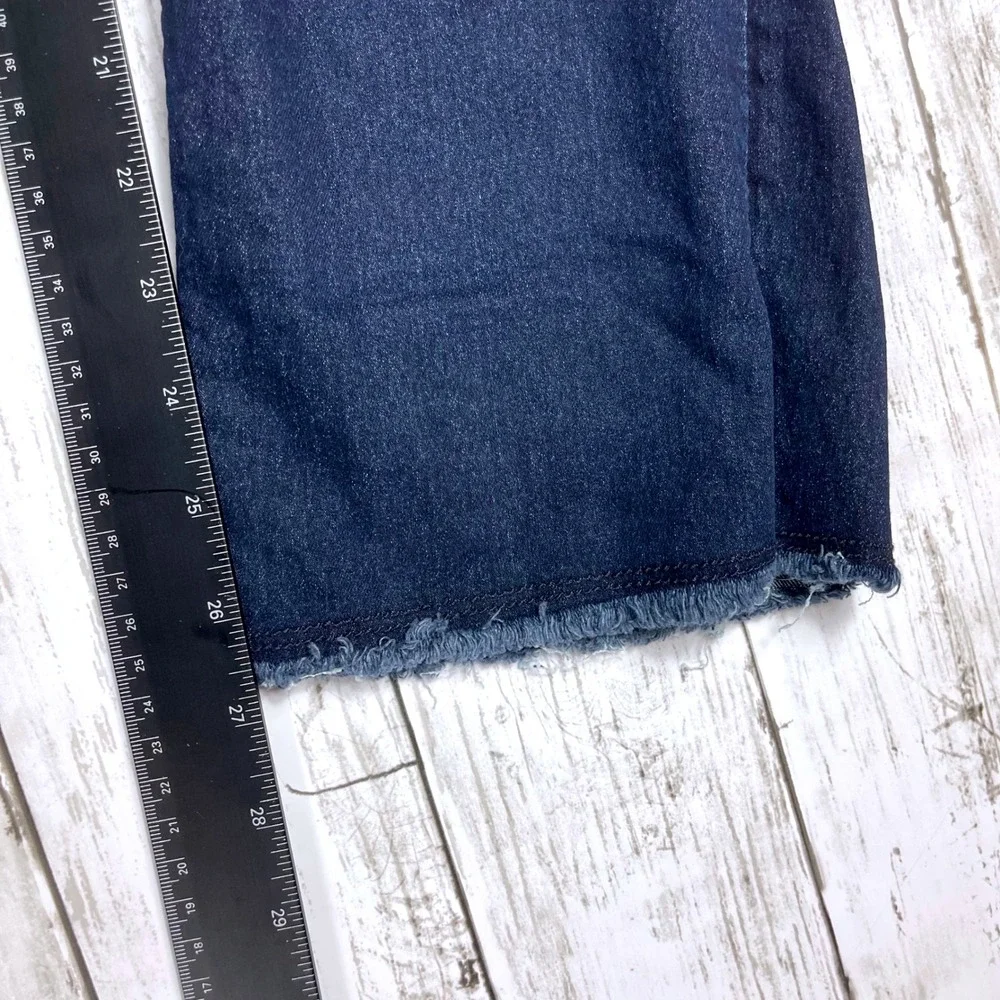 Lucky Brand Youth Girls 14 Mid Rise Flare‎ Jeans Blue Denim Stretch Raw Hem